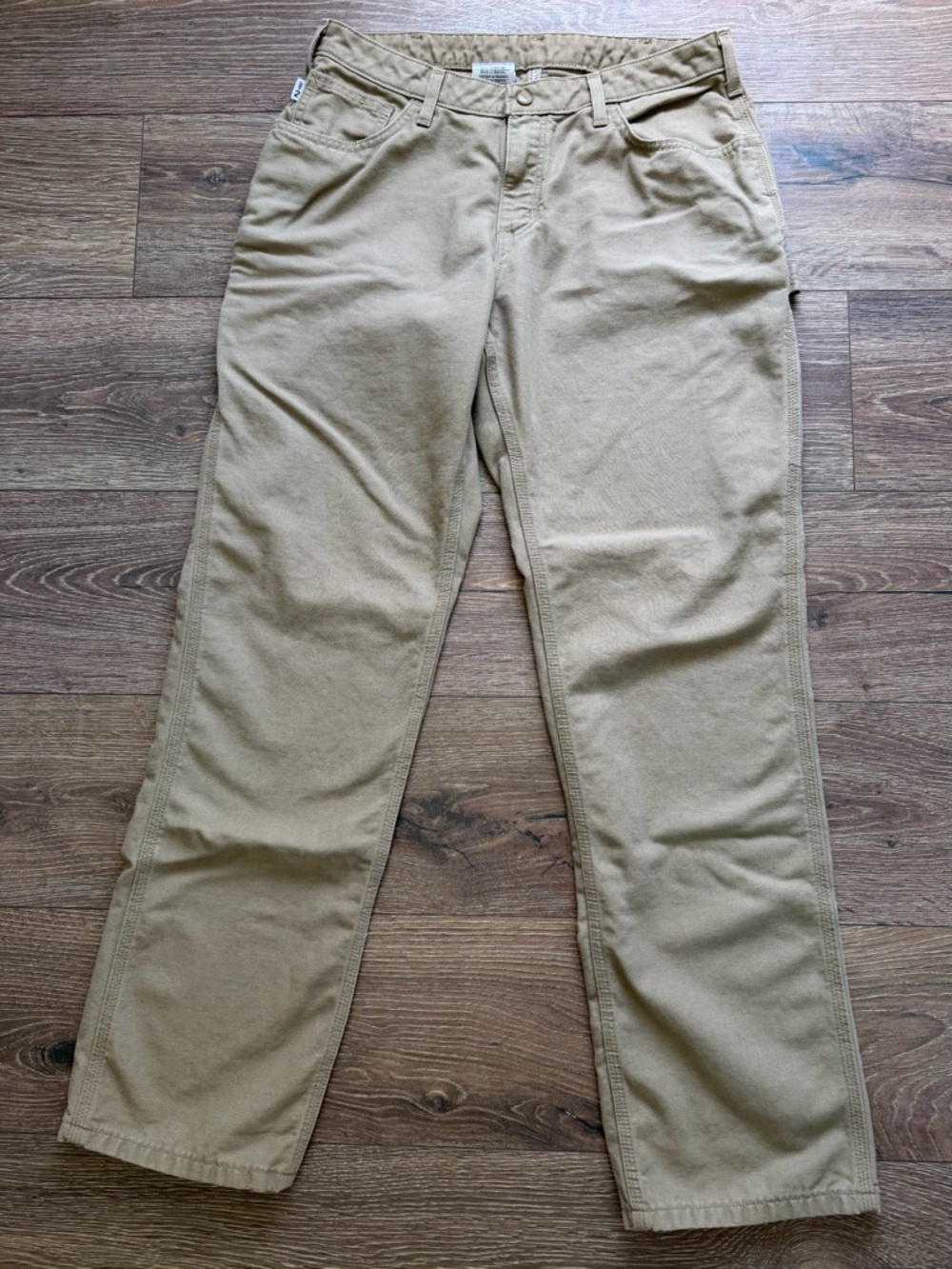 Carhartt Pants Womens 12x32 Beigie Canvas Carpenter Flame Resistant Workwear FR